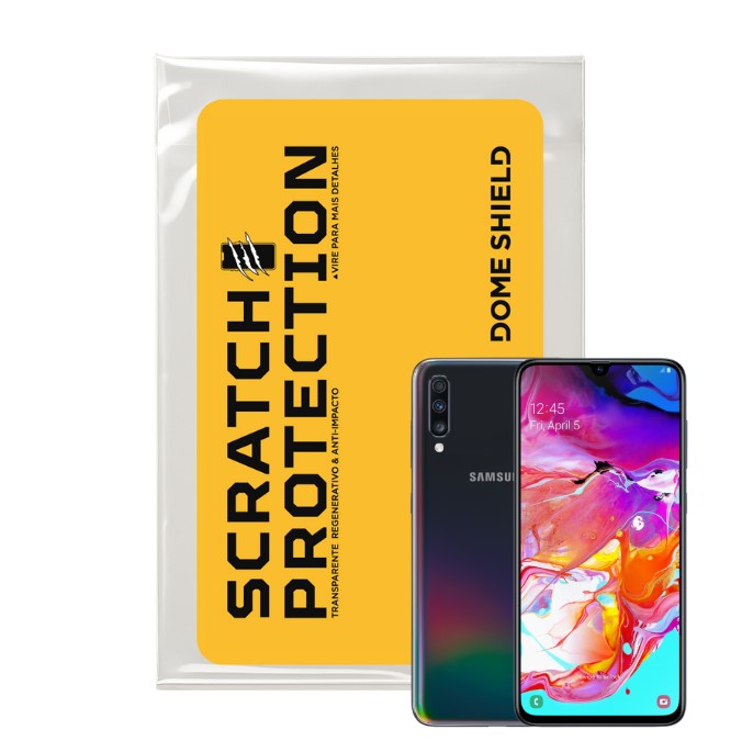 Película PPF Celular Proteção Premium Anti-Riscos, Resistente e Regenerativo – Linha Galaxy A70 | Dome Shield