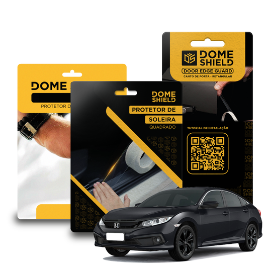 Kit PPF Película de Proteção Premium Maçaneta, Cantos de Porta e Soleira - Honda Civic | Dome Shield