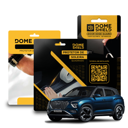 Kit PPF Película de Proteção Premium Maçaneta, Cantos de Porta e Soleira - Hyundai Creta | Dome Shield