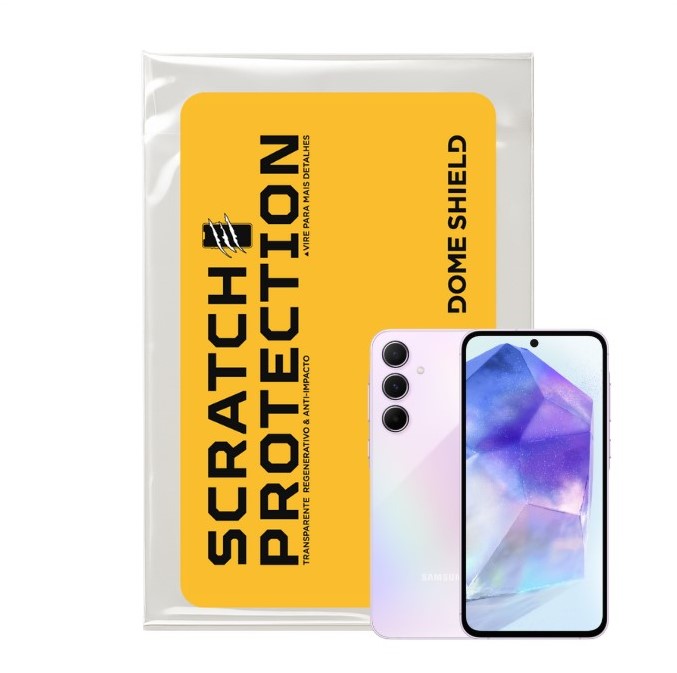 Película PPF Celular Proteção Premium Anti-Riscos, Resistente e Regenerativo – Linha Galaxy A55 | Dome Shield