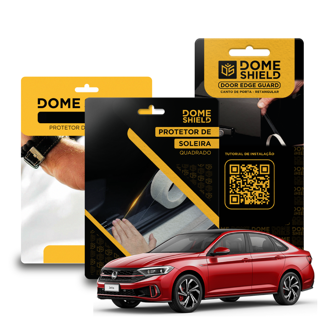 Kit PPF Película de Proteção Premium Maçaneta, Cantos de Porta e Soleira - Volkswagen Jetta | Dome Shield