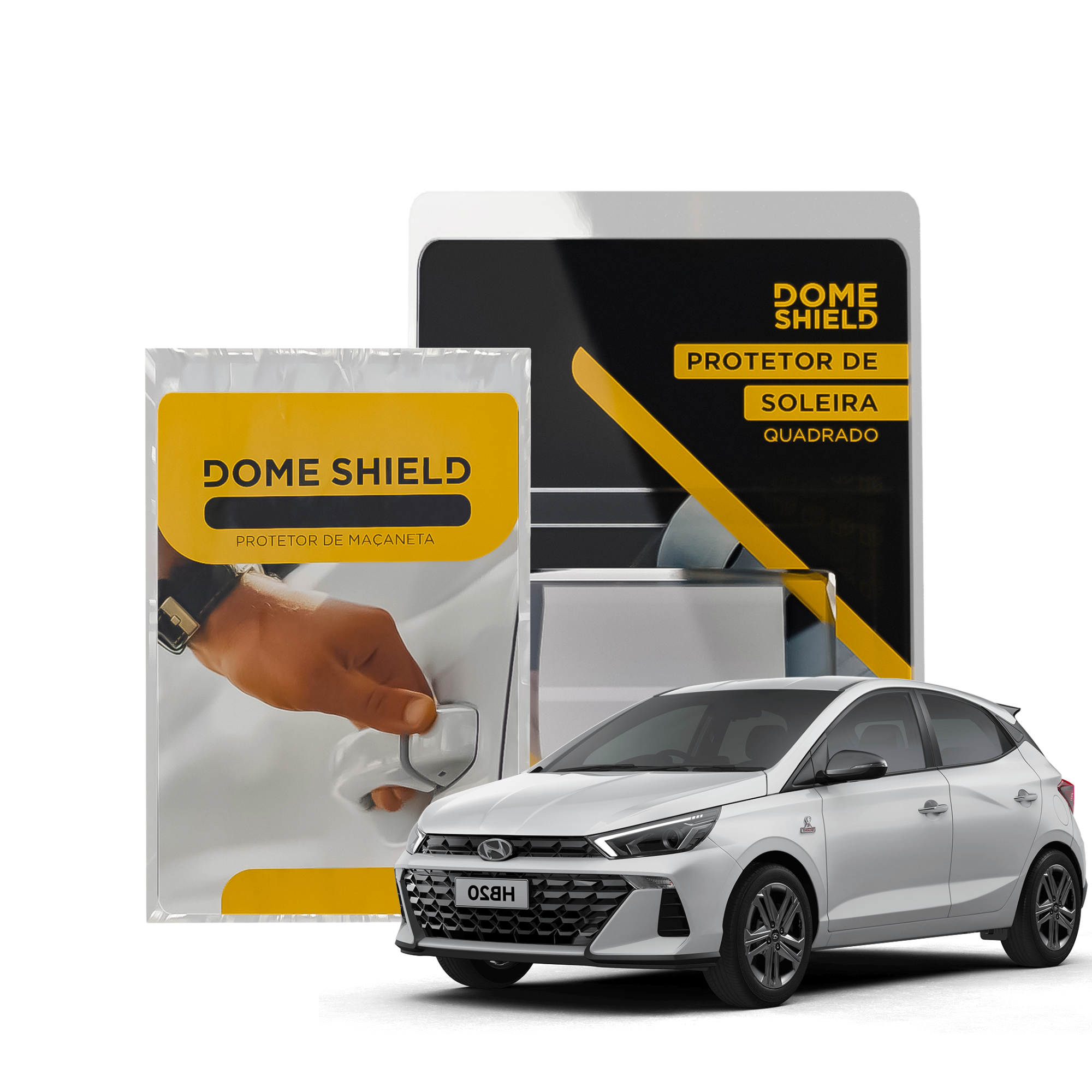Kit PPF Película de Proteção Premium Maçaneta e Soleira - Hyundai HB20 | Dome Shield