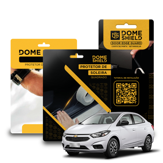 Kit PPF Película de Proteção Premium Maçaneta, Cantos de Porta e Soleira - Chevrolet Prisma | Dome Shield