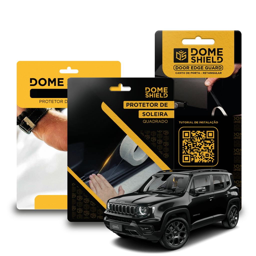 Kit PPF Película de Proteção Premium Maçaneta, Cantos de Porta e Soleira - Jeep Renegade | Dome Shield