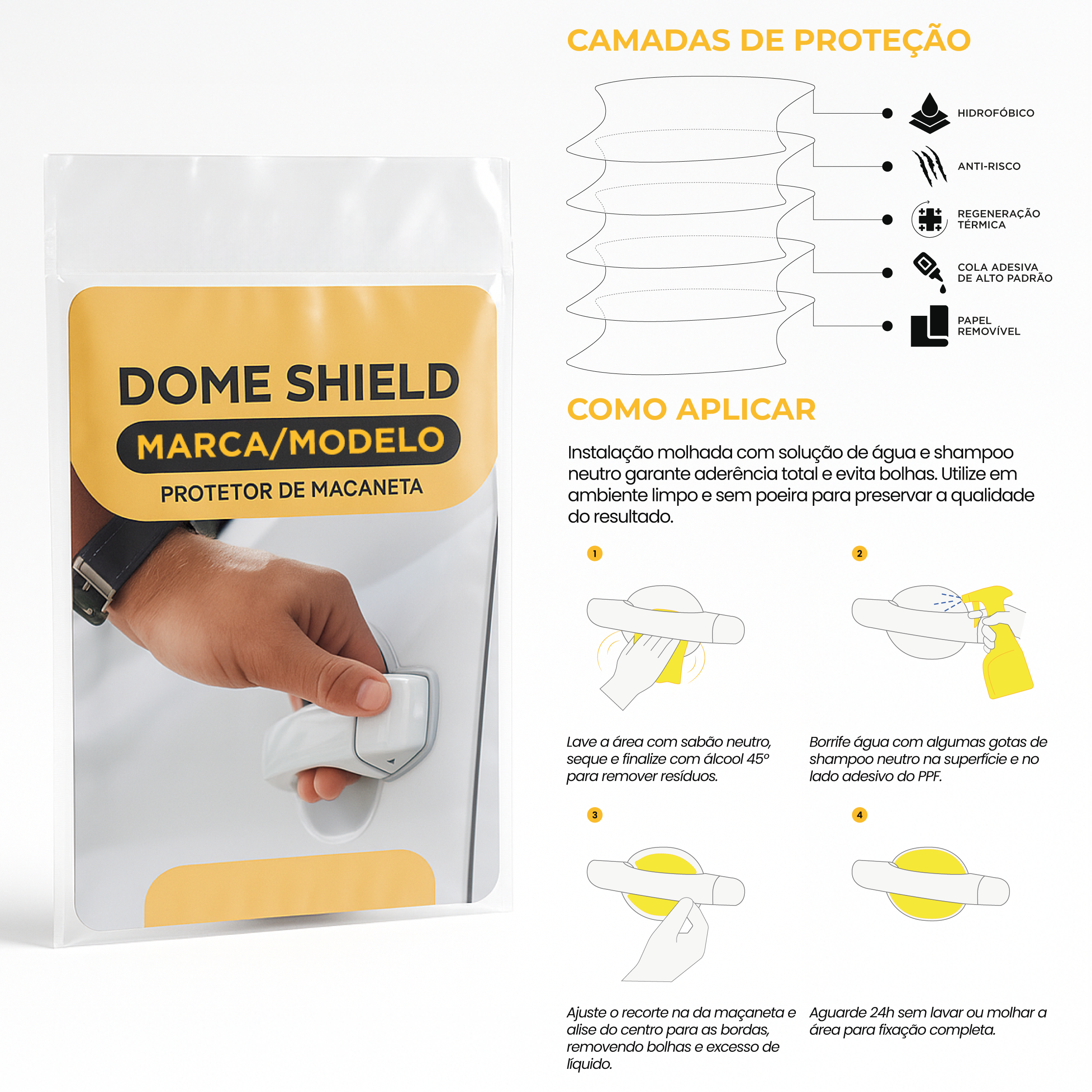 Película PPF Maçaneta Proteção Premium e Auto-Cura – Ford Bronco | Dome Shield