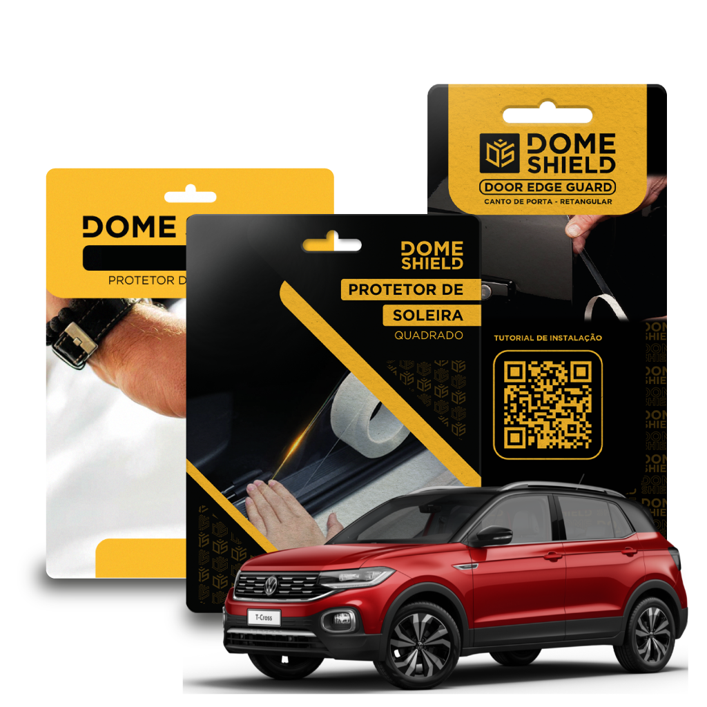Kit PPF Película de Proteção Premium Maçaneta, Cantos de Porta e Soleira - Volkswagen T-Cross | Dome Shield