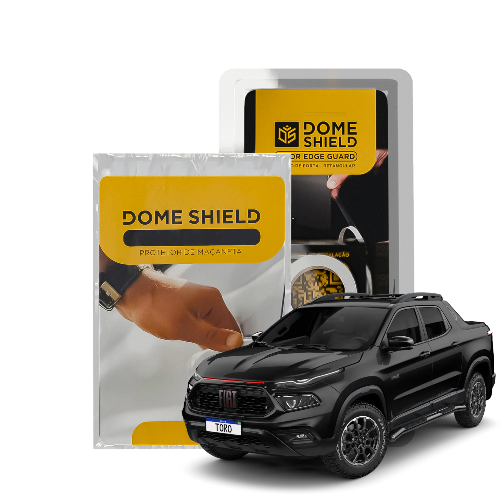 Kit PPF Película de Proteção Premium Maçaneta e Cantos de Porta - Fiat Toro | Dome Shield