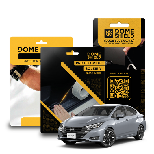 Kit PPF Película de Proteção Premium Maçaneta, Cantos de Porta e Soleira - Nissan Versa | Dome Shield