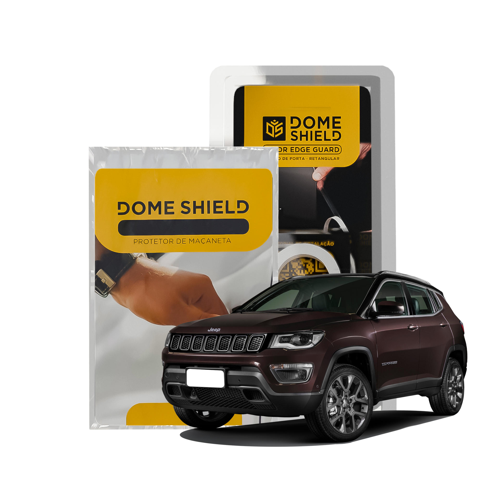 Kit PPF Película de Proteção Premium Maçaneta e Cantos de Porta - Jeep Compass | Dome Shield