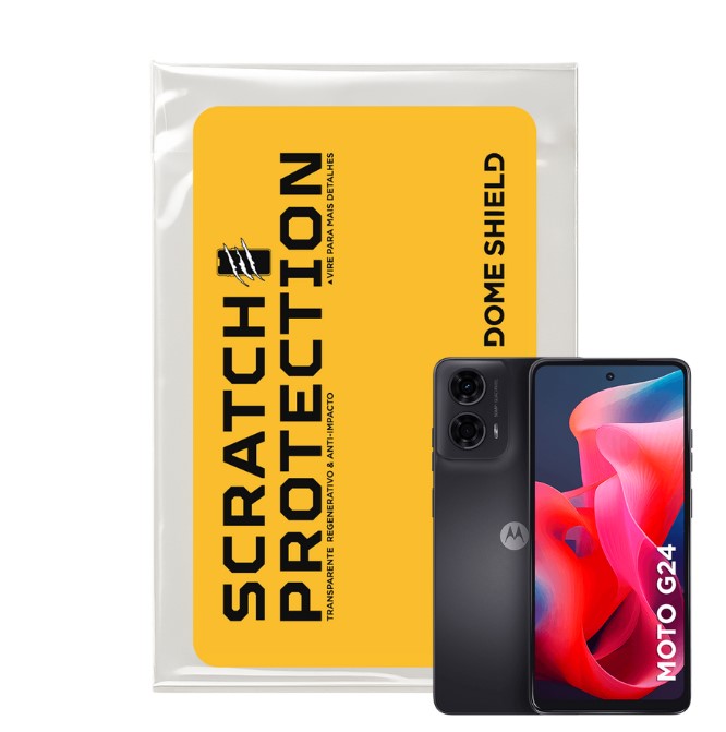 Película PPF Celular Proteção Premium Anti-Riscos, Resistente e Regenerativo – Linha Moto G24 | Dome Shield