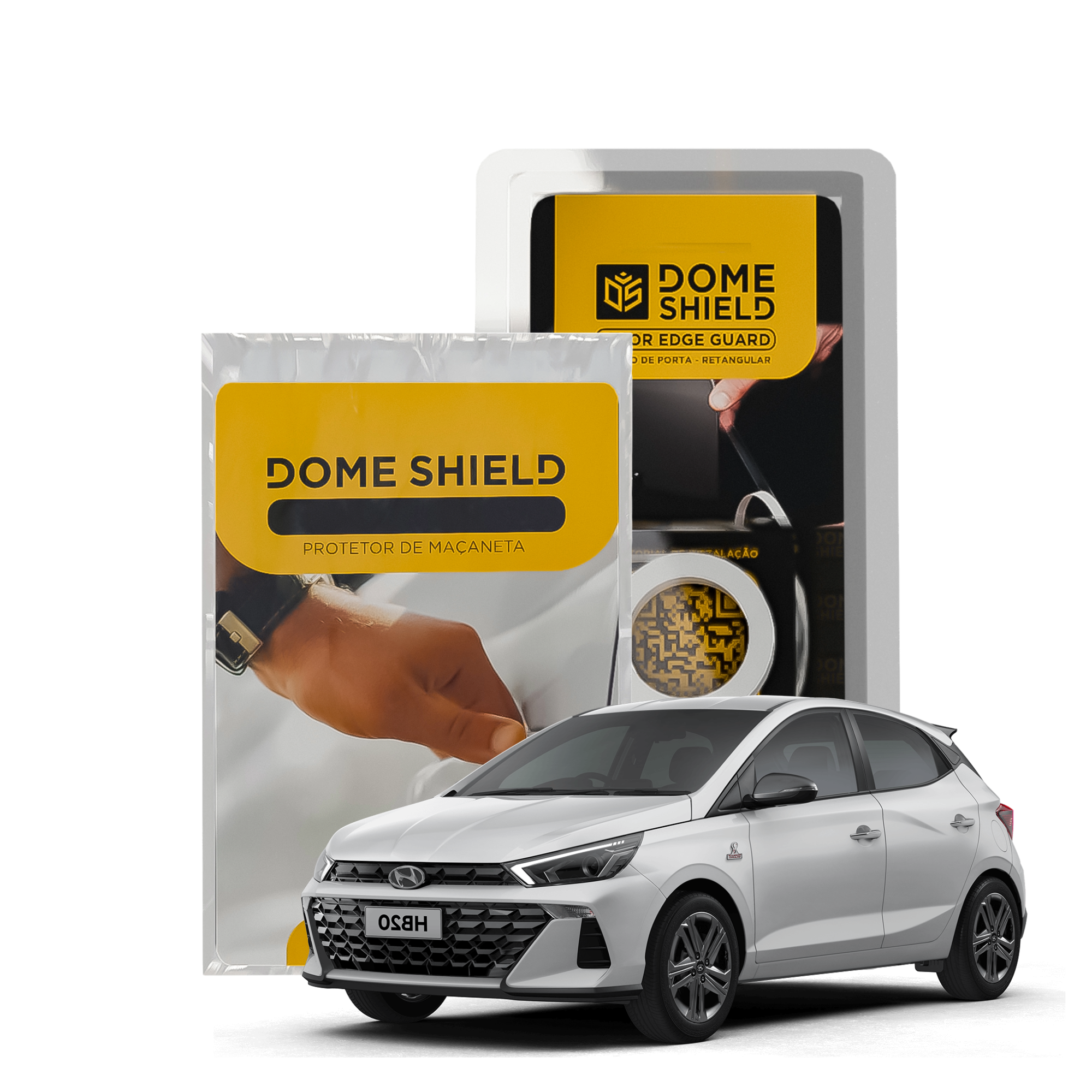 Kit PPF Película de Proteção Premium Maçaneta e Cantos de Porta - Hyundai HB20 | Dome Shield