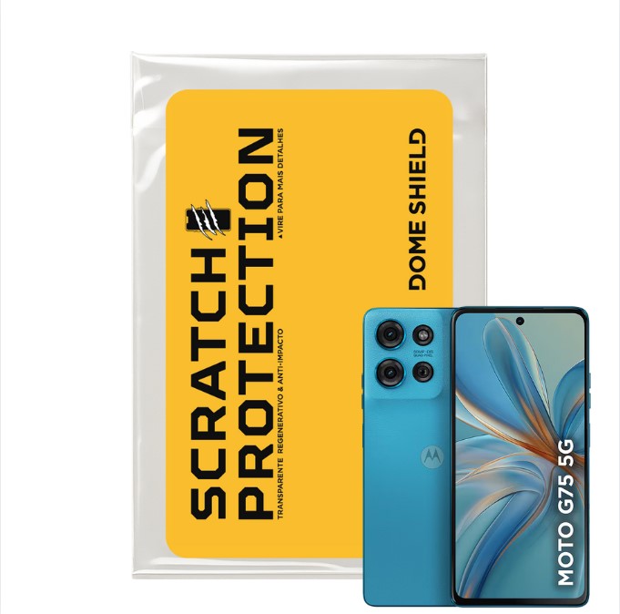 Película PPF Celular Proteção Premium Anti-Riscos, Resistente e Regenerativo – Linha Moto G75 | Dome Shield