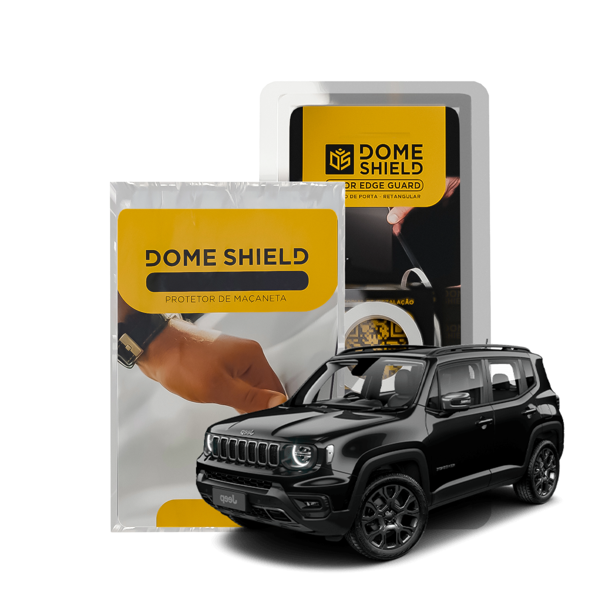 Kit PPF Película de Proteção Premium Maçaneta e Cantos de Porta - Jeep Renegade | Dome Shield